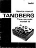 Thumbnail Tandberg 12 reel to reel tape recorder Service Manual Thumbnail Tandberg 12 reel to reel tape recorder Service Manual