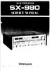 Thumbnail Pioneer SX-980 Stereo Receiver ,  Original Service Manual
