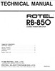 Thumbnail Rotel RB-850 Power Amplifier  Service - Technical Manual