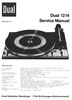 Thumbnail Dual 1214 Turntable Service Manual Thumbnail Dual 1214 Turntable Service Manual