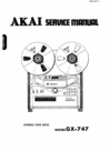 Thumbnail Akai GX-747 reel tape recorder Service Manual Thumbnail Akai GX-747 reel tape recorder Service Manual