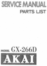 Thumbnail Akai GX-266-D   reel to reel tape recorder Service Manual