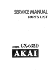 Thumbnail Akai GX-635D reel tape recorder Service Manual Thumbnail Akai GX-635D reel tape recorder Service Manual