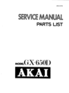 Thumbnail Akai GX-650D reel tape recorder Service Manual Thumbnail Akai GX-650D reel tape recorder Service Manual