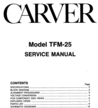 Thumbnail Carver TFM-25 original Service Manual
