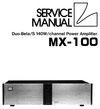 Thumbnail Luxman MX-100 Power Amplifier , Original Service Manual Thumbnail Luxman MX-100 Power Amplifier , Original Service Manual