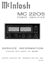 Thumbnail McIntosh MC-2205 , Original Service Manual