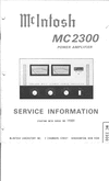Thumbnail McIntosh MC-2300 , Original Service Manual