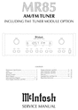 Thumbnail McIntosh MR-85 , Original Service Manual