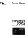 Thumbnail Nakamichi 600 mkII mk2 Original Service Manual Thumbnail Nakamichi 600 mkII mk2 Original Service Manual