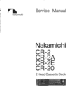 Thumbnail Nakamichi CR-2 CR-2E CR-2A CR-20 Original Service Manual 