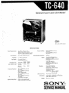Thumbnail Sony TC-640 reel to reel tape recorder Service Manual Thumbnail Sony TC-640 reel to reel tape recorder Service Manual