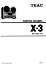 Thumbnail Teac X-3 reel tape recorder Service Manual Thumbnail Teac X-3 reel tape recorder Service Manual