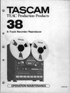 Thumbnail Tascam Teac 38  reel tape recorder Service Manual