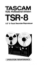 Thumbnail Tascam Teac TSR-8 reel tape recorder Service Manual