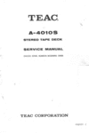 Thumbnail Teac A-4010S reel tape recorder Service Manual Thumbnail Teac A-4010S reel tape recorder Service Manual