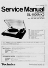 Thumbnail Technics SL-1000 mk3   Turntable , Service Manual