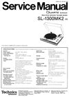 Thumbnail Technics SL-1300 mk2   Turntable , Service Manual