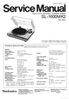 Thumbnail Technics SL-1600 mk2 Turntable , Service Manual & Supplement