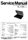 Thumbnail Technics SL-1700 Turntable , Service Manual