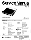 Thumbnail Technics SL-6 Turntable , Service Manual 