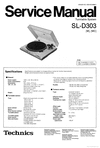 Thumbnail Technics SL-D-303 Turntable , Service Manual