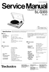 Thumbnail Technics SL-Q303  Turntable , Service Manual