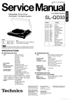 Thumbnail Technics SL-QD33  Turntable , Service Manual