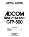 Thumbnail Adcom GTP-500 Original Service Manual Thumbnail Adcom GTP-500 Original Service Manual