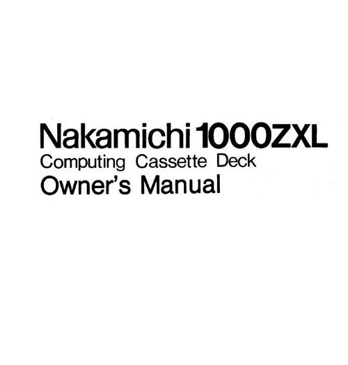 Product picture Nakamichi 1000 zxl Original owner Manual 