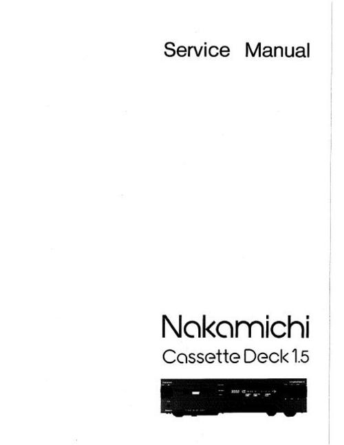 Product picture Nakamichi Deck 1.5 Original Service Manual 