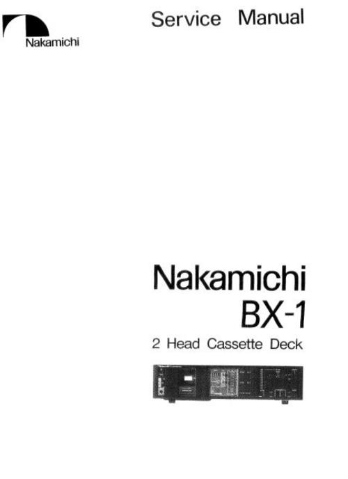 Product picture Nakamichi BX 1 Original Service Manual 