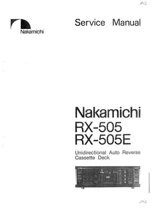 Product picture Nakamichi RX-505 Original Service Manual