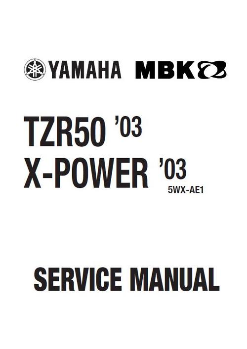 Product picture Yamaha TZR-50 & X-Power 2003 Service Repair Workshop Manual