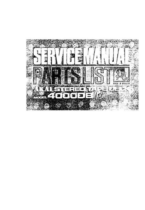 Product picture Akai 4000-DB  reel to reel tape recorder Service Manual