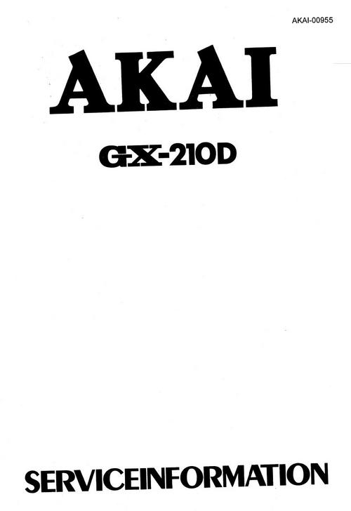 Product picture Akai GX-210-D  reel to reel tape recorder Service Manual