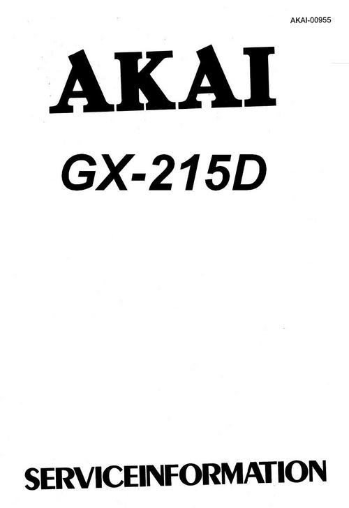Product picture Akai GX-215-D  reel to reel tape recorder Service Manual