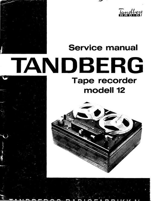Product picture Tandberg 12 reel to reel tape recorder Service Manual