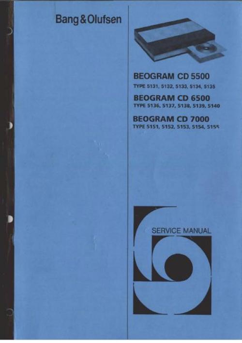 Product picture Bang & Olufsen Beogram CD 5500 6500 7000 Service Manual 