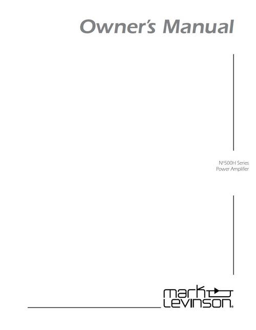Product picture Mark Levinson  no 532-H Original Owner Operating Manual 