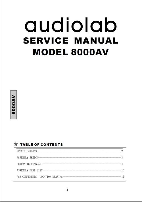 Product picture Audiolab 8000AV  Original Service Manual in PDF