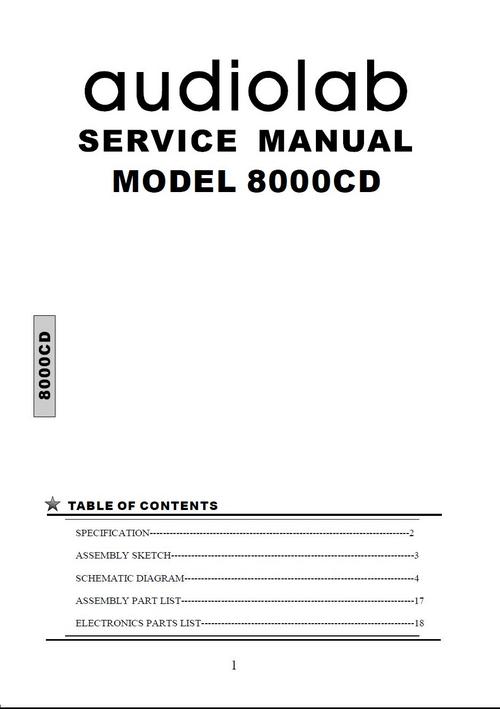 Product picture Audiolab 8000CD   Original Service Manual in PDF