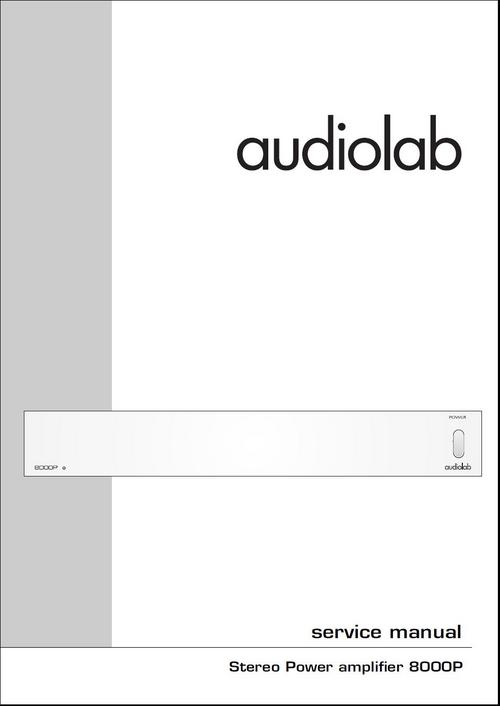 Product picture Audiolab 8000P  Original Service Manual in PDF