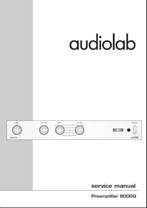 Product picture Audiolab 8000Q  Original Service Manual in PDF