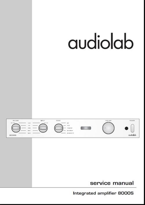 Product picture Audiolab 8000S  Original Service Manual in PDF