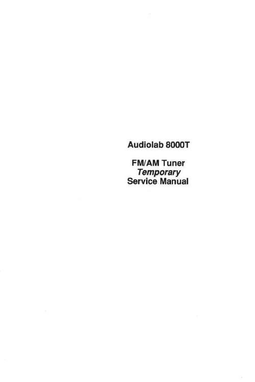 Product picture Audiolab 8000T  1993 tuner Original Service Manual in PDF