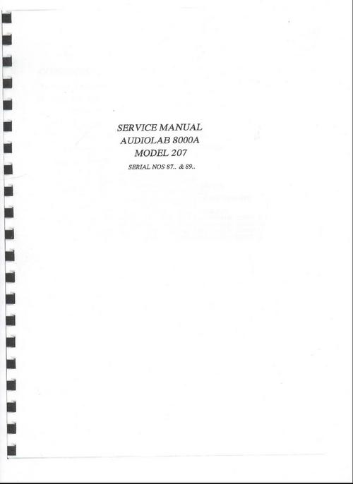 Product picture Audiolab 8000A int amplifier Original Service Manual in PDF