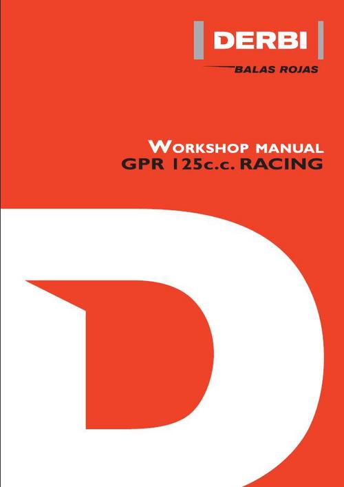 Product picture Derbi GPR 125 Racing Workshop - Service Manual