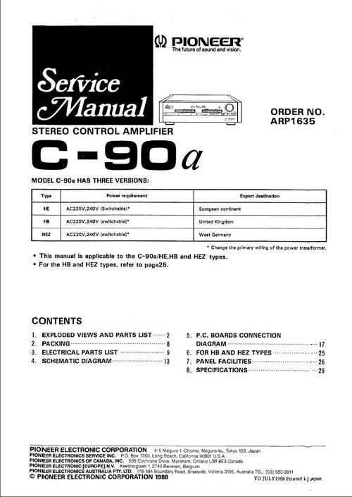 Product picture Pioneer C-90-A Preamplifier , Original Service Manual