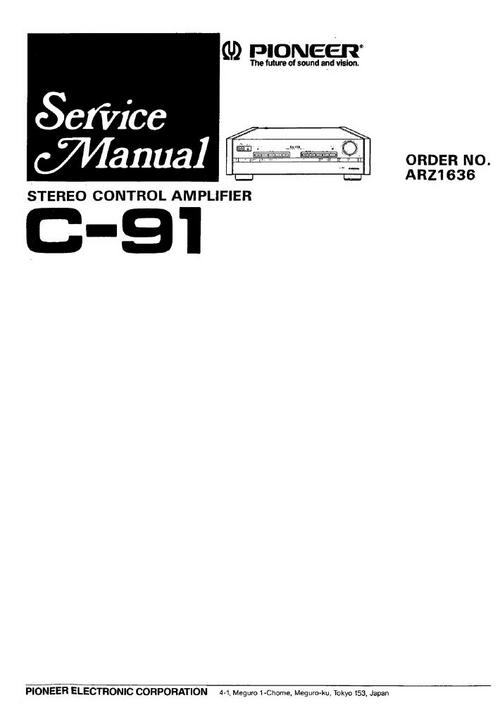 Product picture Pioneer C-91 Preamplifier Schematics Board Parts List